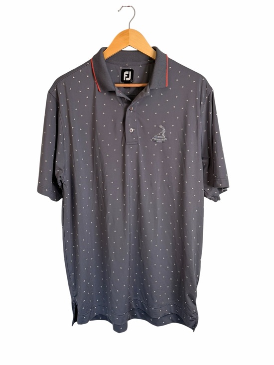 FootJoy Other - FootJoy Push Play Print Lisle Knit Collar Golf Polo Graphite/White Mens Large